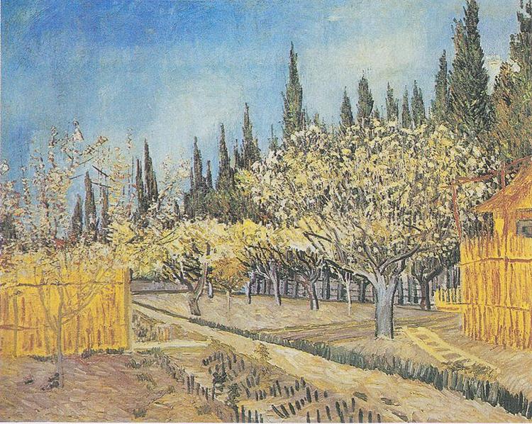 Vincent Van Gogh Flowering orchard Sweden oil painting art